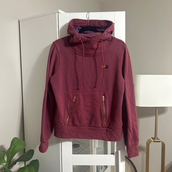 Aviator Nation Tops - Aviator Nation Ninja Hoodie Sweatshirt Burgundy Red Small